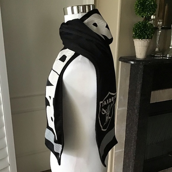 Raiders Football NFL Scarf PRO*FAN*ITY by LITTLEARTH Fleece Zip Pocket Vintage - Picture 5 of 16
